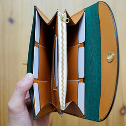 flap long wallet [ green ] フラップロングウォレット 長財布 7枚目の画像