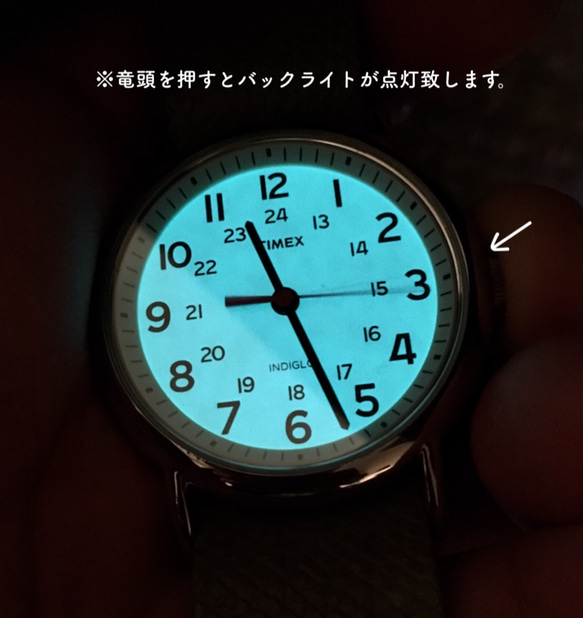 シンプルウォッチ 腕時計 革ベルト グレージュ TIMEX 7枚目の画像