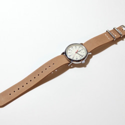シンプルウォッチ 腕時計 革ベルト ヴィンテージナチュラル TIMEX 2枚目の画像