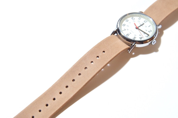 シンプルウォッチ 腕時計 革ベルト ヴィンテージナチュラル TIMEX 7枚目の画像