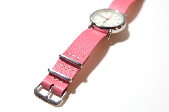 シンプルウォッチ 腕時計 革ベルト ピンク TIMEX 3枚目の画像
