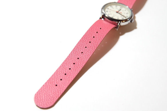 シンプルウォッチ 腕時計 革ベルト ピンク TIMEX 4枚目の画像