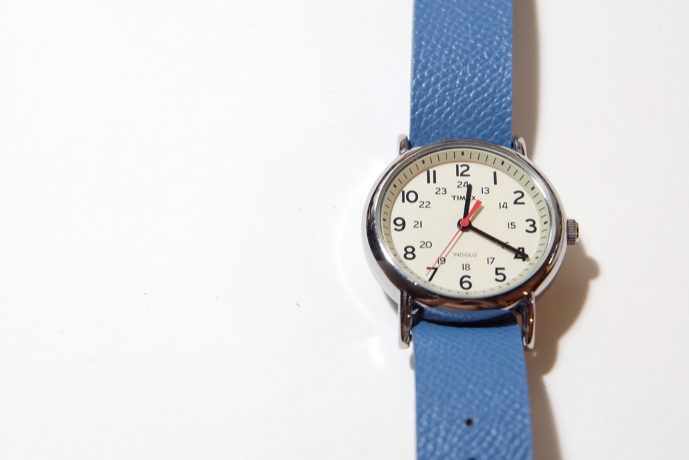 シンプルウォッチ 腕時計 革ベルト ターコイズブルー TIMEX