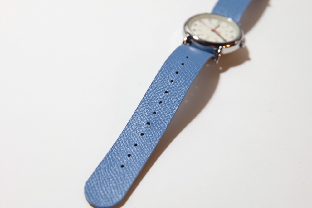 シンプルウォッチ 腕時計 革ベルト ターコイズブルー TIMEX