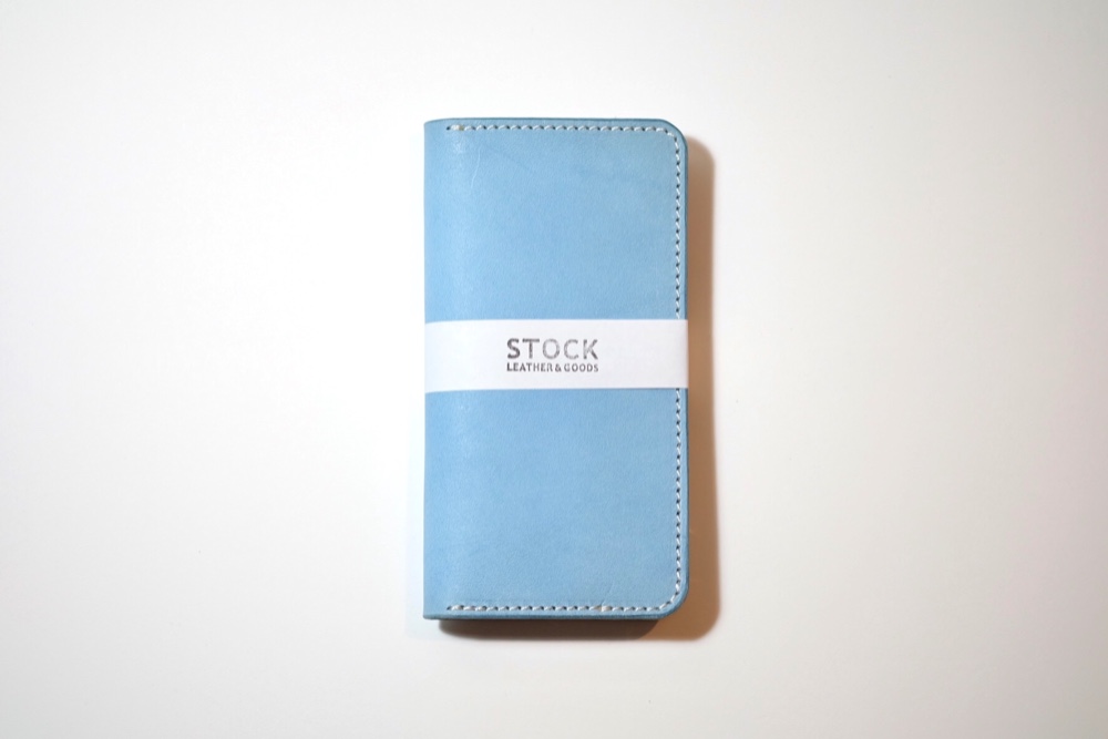 ★全機種対応★シンプルデザイン マイネ イタリアンレザー 【スカイブルー】 手帳型 スマホケース