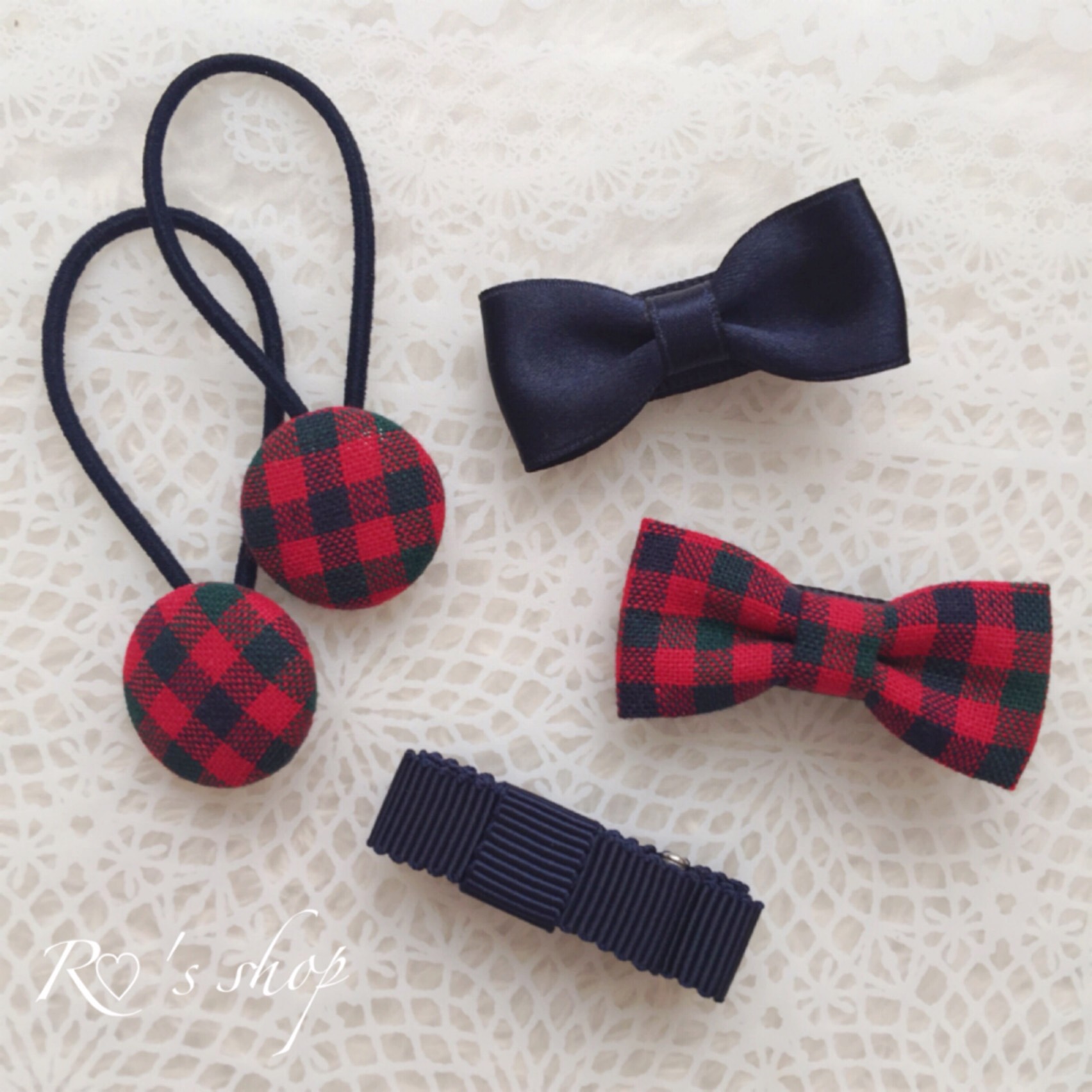 ファミリアチェック♡ヘアゴム&ヘアピン5点セット ヘアピン R