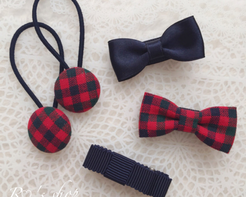 赤チェックねこちゃん♡パッチンピンヘアゴムセット 赤チェックねこちゃん♡パッチンピンヘアゴムセット 赤チェックねこ