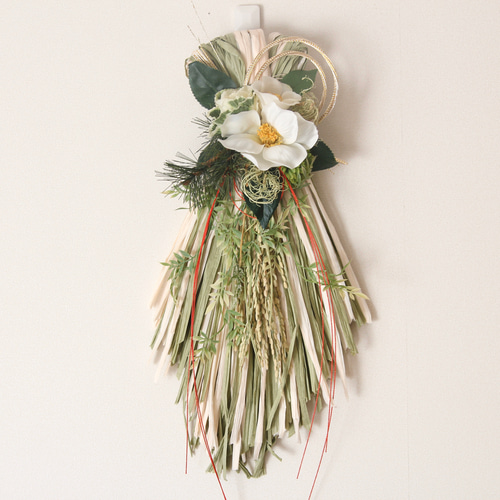 スワッグ正月飾り~白×グリーン~ しめ縄・しめ飾り ika ika 通販  