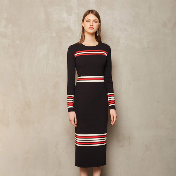 ブラックニットセータードレス[CONTRAST偌偌JAMIE L.STUDIO] その他ファッション CONTRAST卡偌詩 通販