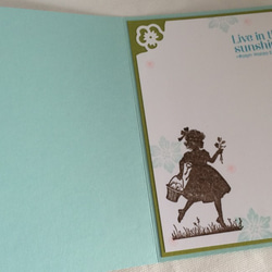 晴れやかブルーのお花畑カード/お誕生日・母の日・卒入学お祝い・お礼状 2枚目の画像