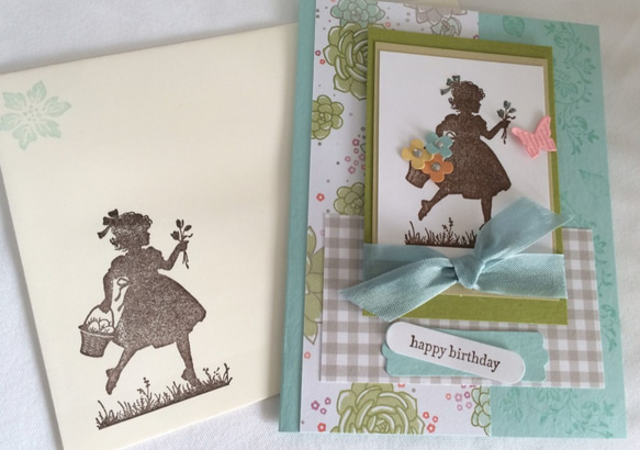 晴れやかブルーのお花畑カード/お誕生日・母の日・卒入学お祝い・お礼状 3枚目の画像