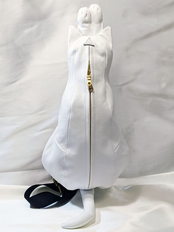 CHIGRACCI　新作　NEW Ture-tette 「猫バッグ」白　リアルな猫型バッグ　本革　日本製 4枚目の画像