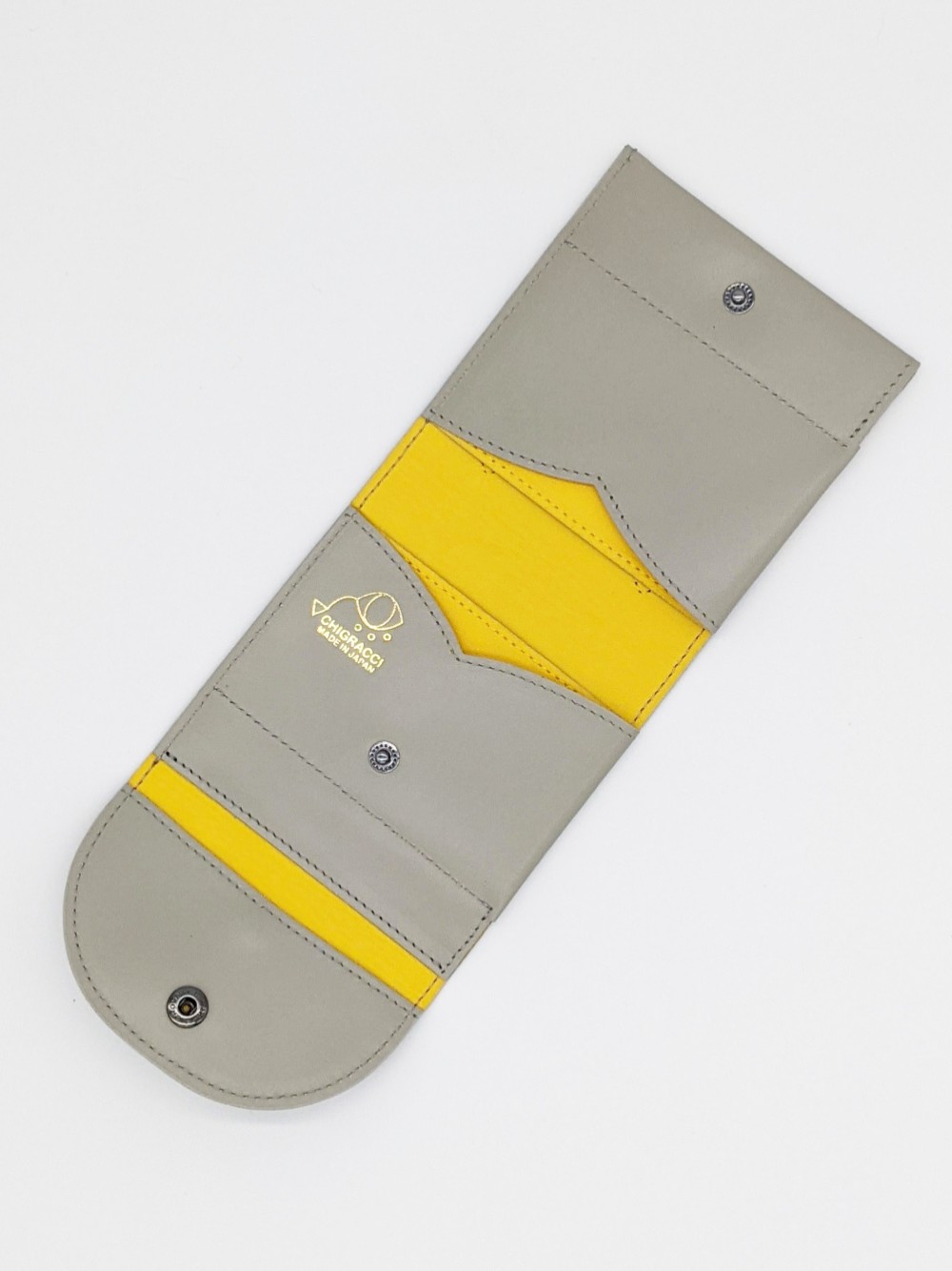 CHIGRACCI　Ture-tette 「猫財布」グレー×黒　本革　日本製