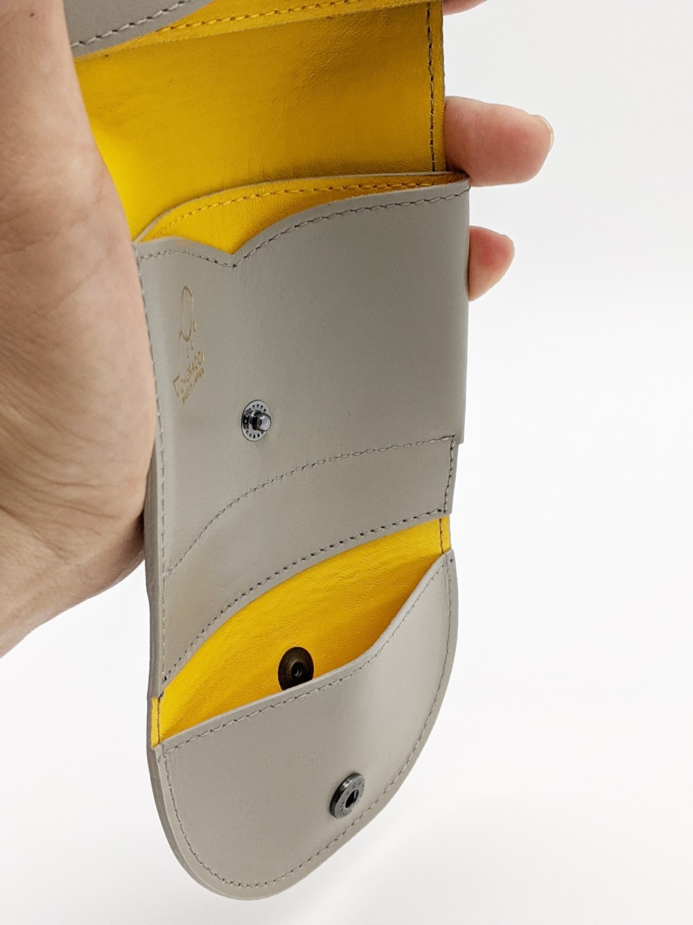 CHIGRACCI　Ture-tette 「猫財布」グレー×黒　本革　日本製