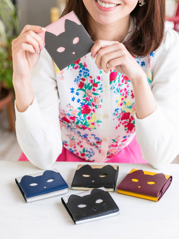 CHIGRACCI　Ture-tette 「猫財布」ピンク　本革　日本製 2枚目の画像