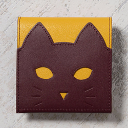CHIGRACCI Ture-tette“貓錢包”黃色真皮，日本製造 第2張的照片