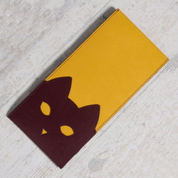 CHIGRACCI Ture-tette“貓錢包”黃色真皮，日本製造 第6張的照片