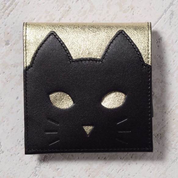 CHIGRACCI　Ture-tette 「猫財布」ゴールド　本革　日本製 1枚目の画像