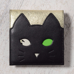 CHIGRACCI Ture-tette“Cat Purse”金色真皮日本製造 第6張的照片