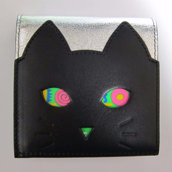 CHIGRACCI Ture-tette“Cat Purse”銀色真皮日本製造 第7張的照片