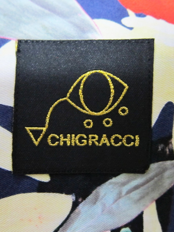 CHIGRACCI「 ニャロハシャツ 」猫柄アロハシャツ 　黒猫＆ローズ柄 6枚目の画像