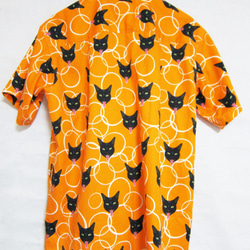 CHIGRACCI“ Nyaroha襯衫”貓圖案Aloha襯衫黑貓蜜蜂圖案 第4張的照片