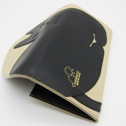 CHIGRACCI 猫デザイン長財布 「ニャレット 」ベージュ×ブラック 本革