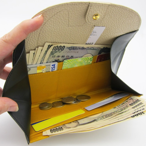 CHIGRACCI 猫デザイン長財布 「ニャレット 」ベージュ×ブラック 本革