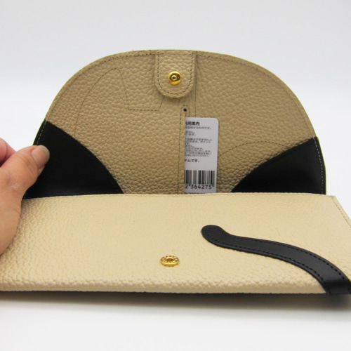 CHIGRACCI 猫デザイン長財布 「ニャレット 」ベージュ×ブラック 本革