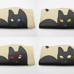 CHIGRACCI 猫デザイン長財布 「ニャレット 」ベージュ×ブラック 本革 日本製レザー 9枚目の画像