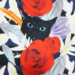 CHIGRACCI“ Nyaroha襯衫”貓圖案Aloha襯衫黑貓玫瑰貓圖案 第9張的照片