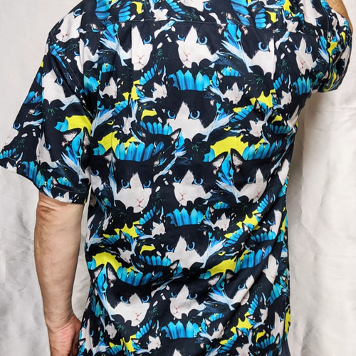 猫柄 レトロ アロハシャツ M 新品 CHIGRACCI「 ニャロハシャツ 」猫柄アロハシャツ オリジナル