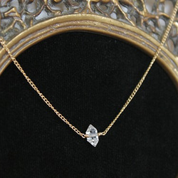 ひとつぶハーキマーダイヤモンドのネックレス(14kgf) 1枚目の画像