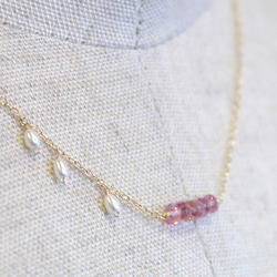 ピンクトルマリンの春の気配ネックレス(14kgf) 2枚目の画像