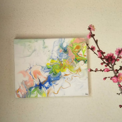 抽象画『春の訪れ』絵画 フルイドアート インテリア 2枚目の画像