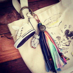 ネイティブアメリカンタッセルキーホルダー バッグチャーム