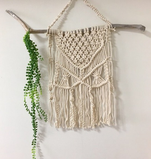 流木マクラメ編みタペストリー タペストリー・壁掛け canara 通販