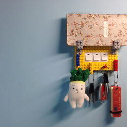 Qubefun (四色組)積木收納三孔電源蓋 LEGO風格 禮品 鑰匙架 (免運) 第4張的照片