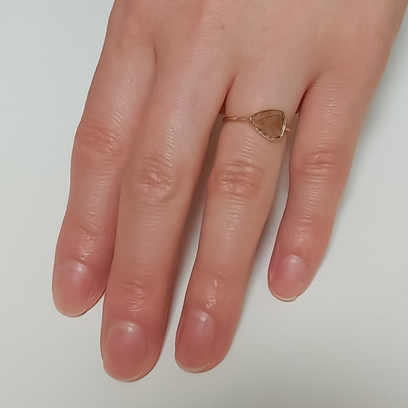 K10リング ダイヤ入り サイズ11 シンプルK10地金リング 幅2.5mm 11号