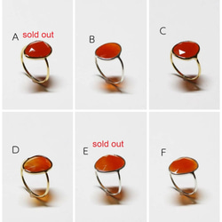 カーネリアンローズカット　フリーフォーム/ベゼルセッティング　SV925リング　１点物　4種類からお選びください。 4枚目の画像