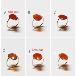 カーネリアンローズカット　フリーフォーム/ベゼルセッティング　SV925リング　１点物　4種類からお選びください。 5枚目の画像