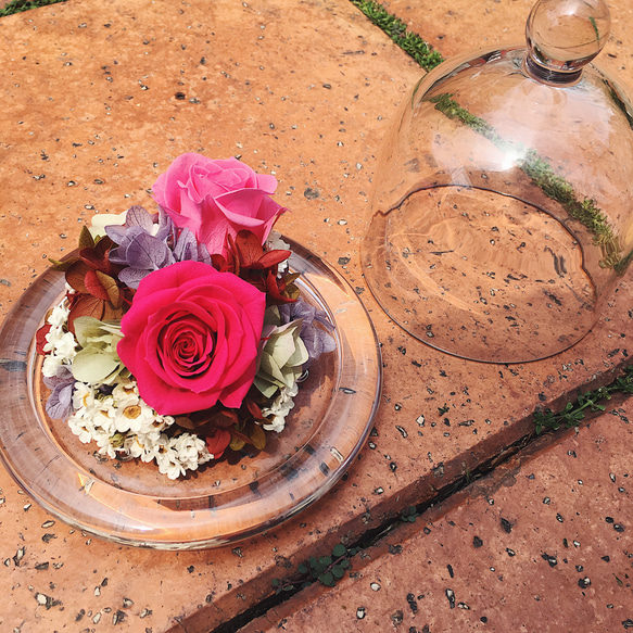 永生玫瑰玻璃花盅（大） 第3張的照片