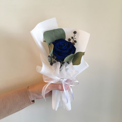 單支永生玫瑰花束（藍色系）情人節禮物 第2張的照片