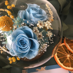 永生玫瑰花球（藍色系） 情人節禮物 第2張的照片