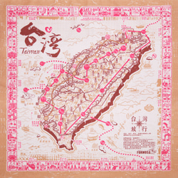 布地圖 ☜環島旅行布地圖/紅 第1張的照片