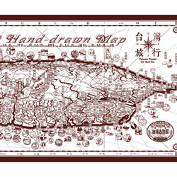 布地圖 ☜臺灣案內圖繪-咖啡色 第3張的照片