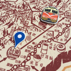 環島旅行布地圖(紅)(新款) 第2張的照片