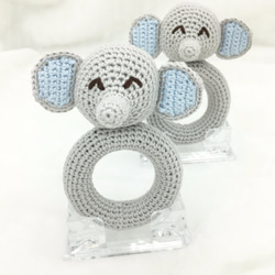 灰色小象鉤織手搖玩具 Crochet rattles - Elephant Grey 第1張的照片