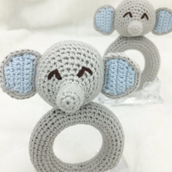 灰色小象鉤織手搖玩具 Crochet rattles - Elephant Grey 第2張的照片