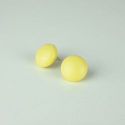 16毫米白色耳環耳環（14kgf）/耳環檸檬黃色地球滴 第4張的照片